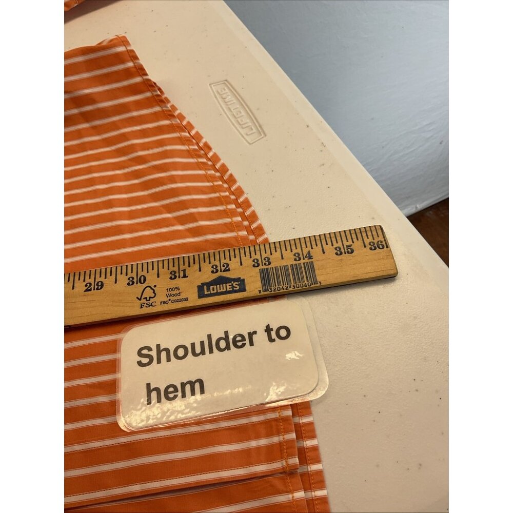 Lacoste Shirt Mens 45 Extra Large Striped Orange Button Down Preppy Golf - Picture 10 of 11